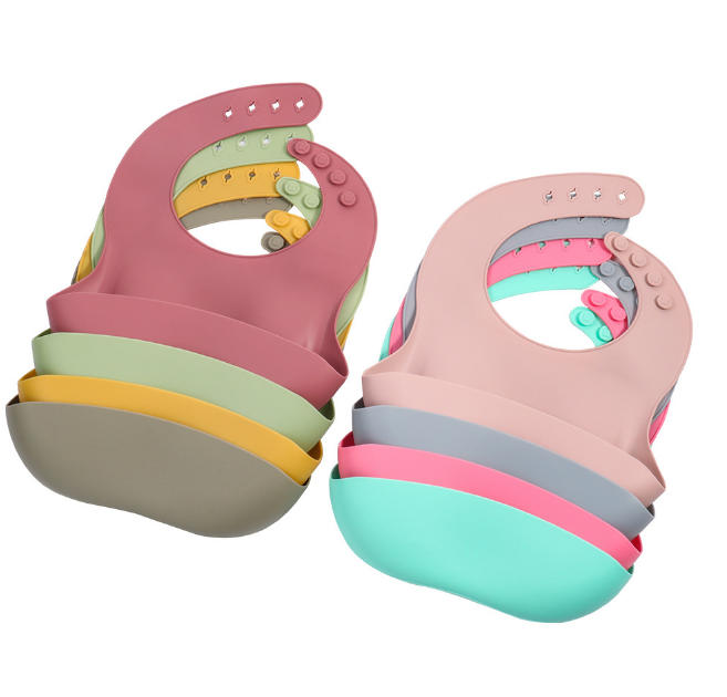 Silicone Baby Bib, Baby Food Bib, Waterproof, Food - grade, Thin Drool Bib, Children Tableware